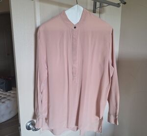Madewell Pale Pink Band-Collar Button-Down Shirt